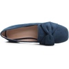image:imageHee grand Bowknot Ballet Flats for Women Square Toe Dressy Shoes Suede Comfort SlipOn Loafers Casual Womens FlatsBlue