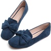 image:imageHee grand Bowknot Ballet Flats for Women Square Toe Dressy Shoes Suede Comfort SlipOn Loafers Casual Womens FlatsBlue