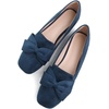image:imageHee grand Bowknot Ballet Flats for Women Square Toe Dressy Shoes Suede Comfort SlipOn Loafers Casual Womens FlatsBlue