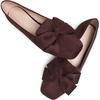 image:imageHee grand Bowknot Ballet Flats for Women Square Toe Dressy Shoes Suede Comfort SlipOn Loafers Casual Womens FlatsBrown
