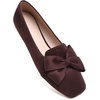 image:imageHee grand Bowknot Ballet Flats for Women Square Toe Dressy Shoes Suede Comfort SlipOn Loafers Casual Womens FlatsBrown