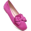 image:imageHee grand Bowknot Ballet Flats for Women Square Toe Dressy Shoes Suede Comfort SlipOn Loafers Casual Womens FlatsDark Rose Red