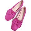 image:imageHee grand Bowknot Ballet Flats for Women Square Toe Dressy Shoes Suede Comfort SlipOn Loafers Casual Womens FlatsDark Rose Red