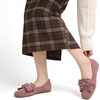 image:imageHee grand Bowknot Ballet Flats for Women Square Toe Dressy Shoes Suede Comfort SlipOn Loafers Casual Womens FlatsElegant Pink