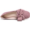 image:imageHee grand Bowknot Ballet Flats for Women Square Toe Dressy Shoes Suede Comfort SlipOn Loafers Casual Womens FlatsElegant Pink
