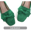image:imageHee grand Bowknot Ballet Flats for Women Square Toe Dressy Shoes Suede Comfort SlipOn Loafers Casual Womens FlatsGrass Green