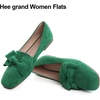 image:imageHee grand Bowknot Ballet Flats for Women Square Toe Dressy Shoes Suede Comfort SlipOn Loafers Casual Womens FlatsGrass Green