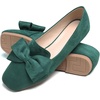 image:imageHee grand Bowknot Ballet Flats for Women Square Toe Dressy Shoes Suede Comfort SlipOn Loafers Casual Womens FlatsGreen