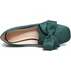 image:imageHee grand Bowknot Ballet Flats for Women Square Toe Dressy Shoes Suede Comfort SlipOn Loafers Casual Womens FlatsGreen