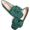 image:imageHee grand Bowknot Ballet Flats for Women Square Toe Dressy Shoes Suede Comfort SlipOn Loafers Casual Womens FlatsGreen
