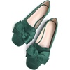 image:imageHee grand Bowknot Ballet Flats for Women Square Toe Dressy Shoes Suede Comfort SlipOn Loafers Casual Womens FlatsGreen