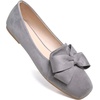 image:imageHee grand Bowknot Ballet Flats for Women Square Toe Dressy Shoes Suede Comfort SlipOn Loafers Casual Womens FlatsGrey