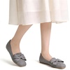 image:imageHee grand Bowknot Ballet Flats for Women Square Toe Dressy Shoes Suede Comfort SlipOn Loafers Casual Womens FlatsGrey