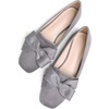 image:imageHee grand Bowknot Ballet Flats for Women Square Toe Dressy Shoes Suede Comfort SlipOn Loafers Casual Womens FlatsGrey