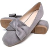 image:imageHee grand Bowknot Ballet Flats for Women Square Toe Dressy Shoes Suede Comfort SlipOn Loafers Casual Womens FlatsGrey
