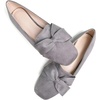 image:imageHee grand Bowknot Ballet Flats for Women Square Toe Dressy Shoes Suede Comfort SlipOn Loafers Casual Womens FlatsGrey