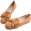image:imageHee grand Bowknot Ballet Flats for Women Square Toe Dressy Shoes Suede Comfort SlipOn Loafers Casual Womens FlatsKhaki