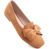 image:imageHee grand Bowknot Ballet Flats for Women Square Toe Dressy Shoes Suede Comfort SlipOn Loafers Casual Womens FlatsKhaki