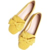 image:imageHee grand Bowknot Ballet Flats for Women Square Toe Dressy Shoes Suede Comfort SlipOn Loafers Casual Womens FlatsLemon Yellow