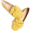image:imageHee grand Bowknot Ballet Flats for Women Square Toe Dressy Shoes Suede Comfort SlipOn Loafers Casual Womens FlatsLemon Yellow