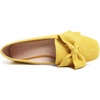 image:imageHee grand Bowknot Ballet Flats for Women Square Toe Dressy Shoes Suede Comfort SlipOn Loafers Casual Womens FlatsLemon Yellow