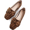 image:imageHee grand Bowknot Ballet Flats for Women Square Toe Dressy Shoes Suede Comfort SlipOn Loafers Casual Womens FlatsLeopard Brown