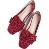 image:imageHee grand Bowknot Ballet Flats for Women Square Toe Dressy Shoes Suede Comfort SlipOn Loafers Casual Womens FlatsLeopard Red