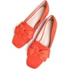 image:imageHee grand Bowknot Ballet Flats for Women Square Toe Dressy Shoes Suede Comfort SlipOn Loafers Casual Womens FlatsOrange