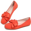image:imageHee grand Bowknot Ballet Flats for Women Square Toe Dressy Shoes Suede Comfort SlipOn Loafers Casual Womens FlatsOrange