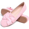 image:imageHee grand Bowknot Ballet Flats for Women Square Toe Dressy Shoes Suede Comfort SlipOn Loafers Casual Womens FlatsPink