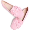 image:imageHee grand Bowknot Ballet Flats for Women Square Toe Dressy Shoes Suede Comfort SlipOn Loafers Casual Womens FlatsPink