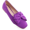 image:imageHee grand Bowknot Ballet Flats for Women Square Toe Dressy Shoes Suede Comfort SlipOn Loafers Casual Womens FlatsPurple