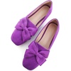 image:imageHee grand Bowknot Ballet Flats for Women Square Toe Dressy Shoes Suede Comfort SlipOn Loafers Casual Womens FlatsPurple