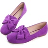 image:imageHee grand Bowknot Ballet Flats for Women Square Toe Dressy Shoes Suede Comfort SlipOn Loafers Casual Womens FlatsPurple