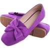 image:imageHee grand Bowknot Ballet Flats for Women Square Toe Dressy Shoes Suede Comfort SlipOn Loafers Casual Womens FlatsPurple