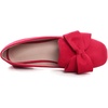 image:imageHee grand Bowknot Ballet Flats for Women Square Toe Dressy Shoes Suede Comfort SlipOn Loafers Casual Womens FlatsRed