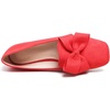 image:imageHee grand Bowknot Ballet Flats for Women Square Toe Dressy Shoes Suede Comfort SlipOn Loafers Casual Womens FlatsWatermelon Red