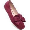 image:imageHee grand Bowknot Ballet Flats for Women Square Toe Dressy Shoes Suede Comfort SlipOn Loafers Casual Womens FlatsWine Red