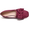 image:imageHee grand Bowknot Ballet Flats for Women Square Toe Dressy Shoes Suede Comfort SlipOn Loafers Casual Womens FlatsWine Red