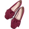 image:imageHee grand Bowknot Ballet Flats for Women Square Toe Dressy Shoes Suede Comfort SlipOn Loafers Casual Womens FlatsWine Red