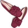 image:imageHee grand Bowknot Ballet Flats for Women Square Toe Dressy Shoes Suede Comfort SlipOn Loafers Casual Womens FlatsWine Red