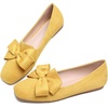 image:imageHee grand Bowknot Ballet Flats for Women Square Toe Dressy Shoes Suede Comfort SlipOn Loafers Casual Womens FlatsYellow