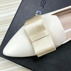 image:imageHee grand Bowknot Pointed Toe Ballet Flats for Women Comfort SlipOn Loafers PU Leather Dressy Shoes Women Work FlatsAbeigepu