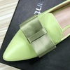 image:imageHee grand Bowknot Pointed Toe Ballet Flats for Women Comfort SlipOn Loafers PU Leather Dressy Shoes Women Work FlatsAgreenpu