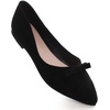 image:imageHee grand Bowknot Pointed Toe Ballet Flats for Women Comfort SlipOn Work Flats Suede Solid Dress ShoesBlack