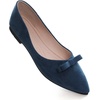 image:imageHee grand Bowknot Pointed Toe Ballet Flats for Women Comfort SlipOn Work Flats Suede Solid Dress ShoesBlue