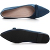 image:imageHee grand Bowknot Pointed Toe Ballet Flats for Women Comfort SlipOn Work Flats Suede Solid Dress ShoesBlue