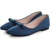 image:imageHee grand Bowknot Pointed Toe Ballet Flats for Women Comfort SlipOn Work Flats Suede Solid Dress ShoesBlue