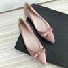 image:imageHee grand Bowknot Pointed Toe Ballet Flats for Women Comfort SlipOn Work Flats Suede Solid Dress ShoesDark Pink