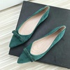 image:imageHee grand Bowknot Pointed Toe Ballet Flats for Women Comfort SlipOn Work Flats Suede Solid Dress ShoesGreen